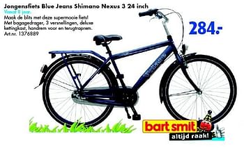 Aanbiedingen Jongensfiets blue jeans shimano nexus 3 24 inch - Huismerk - Bart Smit - Geldig van 05/03/2016 tot 21/08/2016 bij Bart Smit
