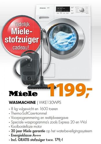 Aanbiedingen Miele wasmachine wke130wps - Miele - Geldig van 14/03/2016 tot 20/03/2016 bij Expert