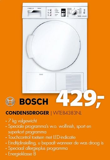 Aanbiedingen Bosch condensdroger wte84383nl - Bosch - Geldig van 14/03/2016 tot 20/03/2016 bij Expert