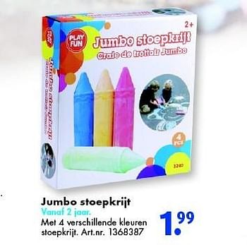 Aanbiedingen Jumbo stoepkrijt - Play Fun - Geldig van 12/03/2016 tot 27/03/2016 bij Bart Smit