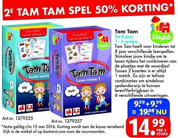 Aanbiedingen Tam tam - Jumbo - Geldig van 12/03/2016 tot 27/03/2016 bij Bart Smit