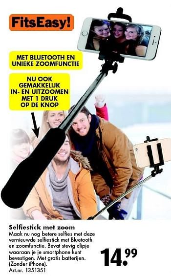 Aanbiedingen Selfiestick met zoom - Huismerk - Bart Smit - Geldig van 12/03/2016 tot 27/03/2016 bij Bart Smit