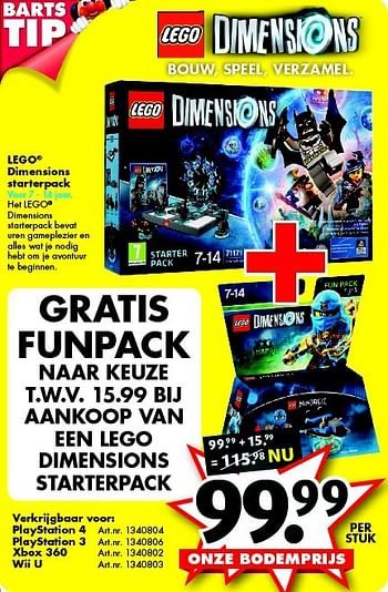 Aanbiedingen Lego dimensions starterpack - Lego - Geldig van 12/03/2016 tot 27/03/2016 bij Bart Smit