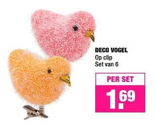 Aanbiedingen Deco vogel op clip - Huismerk - Big Bazar - Geldig van 14/03/2016 tot 27/03/2016 bij Big Bazar