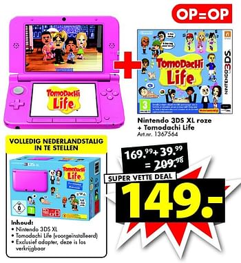 Aanbiedingen Nintendo 3ds xl roze + tomodachi life - Nintendo - Geldig van 19/03/2016 tot 03/04/2016 bij Bart Smit