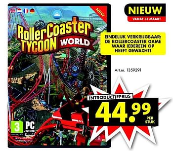 Aanbiedingen Roller coaster tycoon world - Atari - Geldig van 19/03/2016 tot 03/04/2016 bij Bart Smit