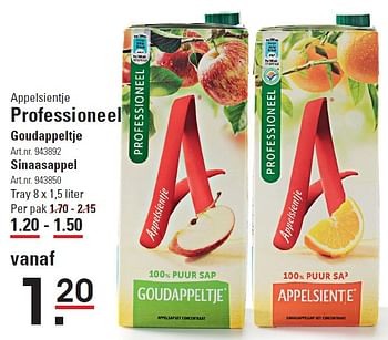 Aanbiedingen Professioneel - Appelsientje - Geldig van 10/03/2016 tot 28/03/2016 bij Sligro