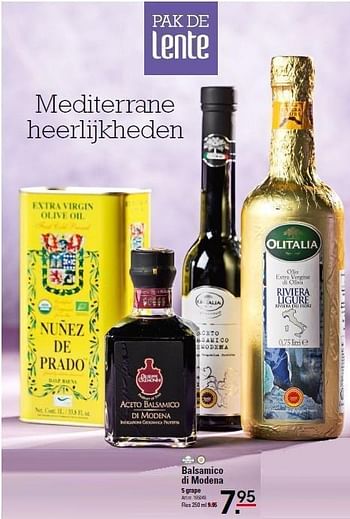 Aanbiedingen Balsamico di modena - Olitalia - Geldig van 10/03/2016 tot 28/03/2016 bij Sligro