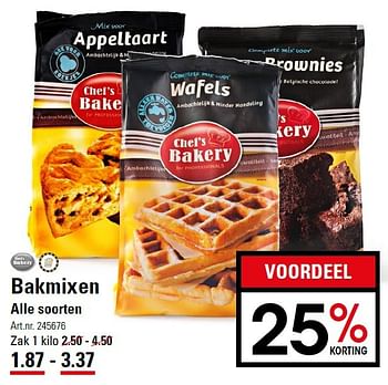 Aanbiedingen Bakmixen - Chef's Bakery - Geldig van 10/03/2016 tot 28/03/2016 bij Sligro