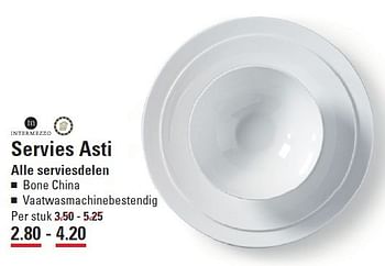 Aanbiedingen Servies asti - Intermezzo - Geldig van 10/03/2016 tot 28/03/2016 bij Sligro