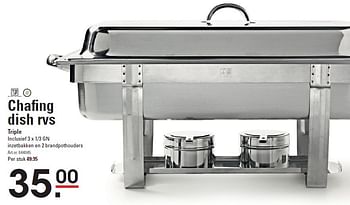 Aanbiedingen Chafing dish rvs - TGRF - Geldig van 10/03/2016 tot 28/03/2016 bij Sligro