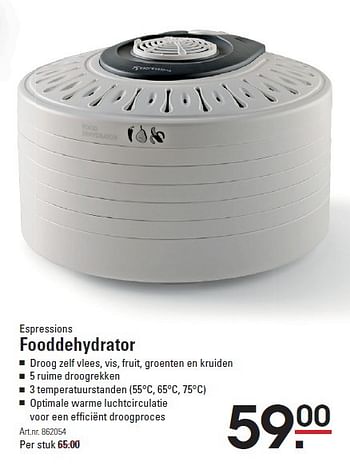 Aanbiedingen Fooddehydrator - Espressions - Geldig van 10/03/2016 tot 28/03/2016 bij Sligro