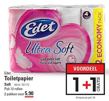 Aanbiedingen Toiletpapier - Edet - Geldig van 10/03/2016 tot 28/03/2016 bij Sligro