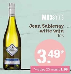 Aanbiedingen Jean sablenay witte wijn - Witte wijnen - Geldig van 21/03/2016 tot 28/03/2016 bij Coop