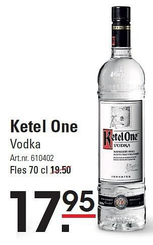 Aanbiedingen Ketel one vodka - Huismerk - Sligro - Geldig van 10/03/2016 tot 28/03/2016 bij Sligro