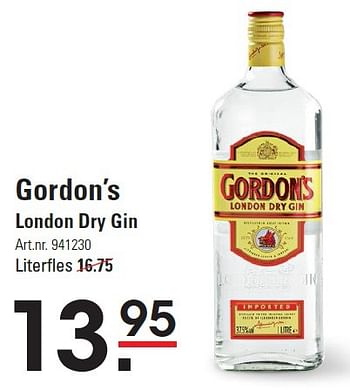Aanbiedingen Gordon`s london dry gin - Gordon's - Geldig van 10/03/2016 tot 28/03/2016 bij Sligro