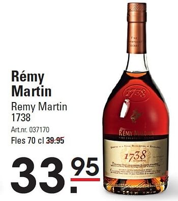 Aanbiedingen Rémy martin remy martin 1738 - Remy martin - Geldig van 10/03/2016 tot 28/03/2016 bij Sligro