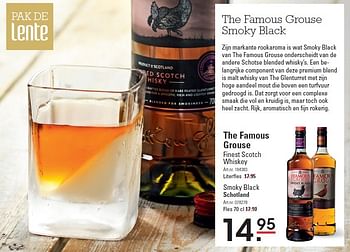 Aanbiedingen The famous grouse finest scotch whiskey - The Famous Grouse - Geldig van 10/03/2016 tot 28/03/2016 bij Sligro