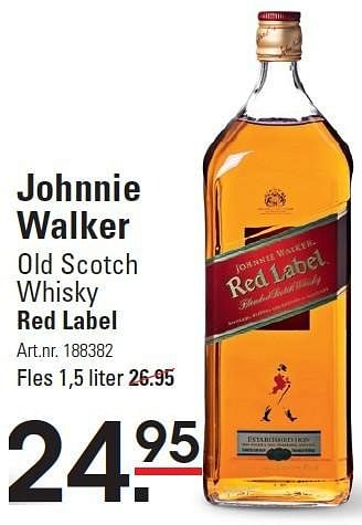 Aanbiedingen Johnnie walker old scotch whisky red label - Johnnie Walker - Geldig van 10/03/2016 tot 28/03/2016 bij Sligro