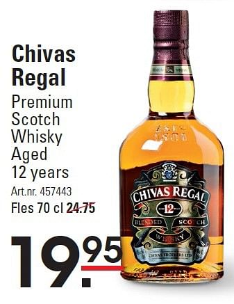 Aanbiedingen Chivas regal premium scotch whisky aged 12 years - Chivas Regal - Geldig van 10/03/2016 tot 28/03/2016 bij Sligro
