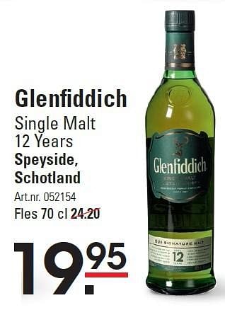Aanbiedingen Glenfiddich single malt 12 years speyside, schotland - Glenfiddich - Geldig van 10/03/2016 tot 28/03/2016 bij Sligro