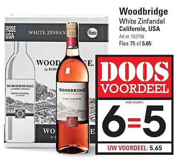 Aanbiedingen Woodbridge white zinfandel californie, usa - Rosé wijnen - Geldig van 10/03/2016 tot 28/03/2016 bij Sligro