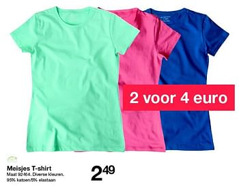 Aanbiedingen Meisjes t-shirt - Huismerk - Zeeman  - Geldig van 26/03/2016 tot 09/04/2016 bij Zeeman