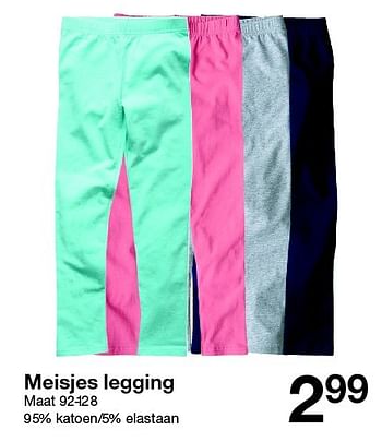 Aanbiedingen Meisjes legging - Huismerk - Zeeman  - Geldig van 26/03/2016 tot 09/04/2016 bij Zeeman