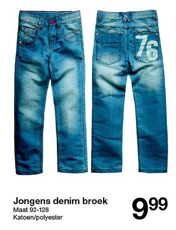 Aanbiedingen Jongens denim broek - Huismerk - Zeeman  - Geldig van 26/03/2016 tot 09/04/2016 bij Zeeman