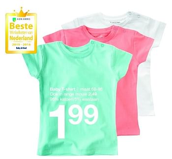 Aanbiedingen Baby t-shirt - Huismerk - Zeeman  - Geldig van 26/03/2016 tot 09/04/2016 bij Zeeman