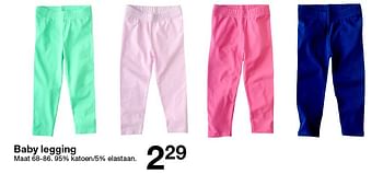 Aanbiedingen Baby legging - Huismerk - Zeeman  - Geldig van 26/03/2016 tot 09/04/2016 bij Zeeman