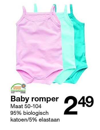 Aanbiedingen Baby romper - Huismerk - Zeeman  - Geldig van 26/03/2016 tot 09/04/2016 bij Zeeman