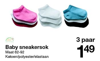 Aanbiedingen Baby sneakersok - Huismerk - Zeeman  - Geldig van 26/03/2016 tot 09/04/2016 bij Zeeman