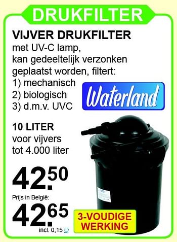 Aanbiedingen Drukfilter vijver drukfilter - Waterland - Geldig van 28/03/2016 tot 17/04/2016 bij Van Cranenbroek