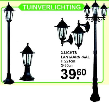 Aanbiedingen 3-lichts lantaarnpaal - Huismerk - Van Cranenbroek - Geldig van 28/03/2016 tot 17/04/2016 bij Van Cranenbroek