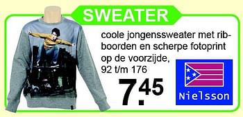 Aanbiedingen Sweater - Nielsson - Geldig van 28/03/2016 tot 17/04/2016 bij Van Cranenbroek