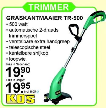 Aanbiedingen Kos trimmer graskantmaaier tr-500 - Kos - Geldig van 28/03/2016 tot 17/04/2016 bij Van Cranenbroek