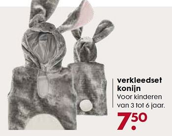 Aanbiedingen Verkleedset konijn - Huismerk - Hema - Geldig van 13/03/2016 tot 10/04/2016 bij Hema