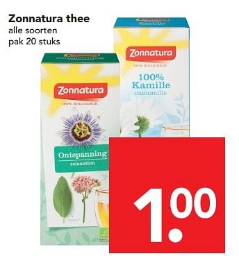 Aanbiedingen Zonnatura thee - Zonnatura - Geldig van 27/03/2016 tot 02/04/2016 bij Deen Supermarkten