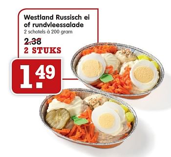 Aanbiedingen Westland russisch ei of rundvleessalade - westland - Geldig van 27/03/2016 tot 02/04/2016 bij Em-té