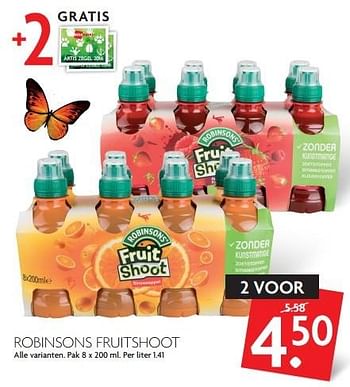 Aanbiedingen Robinsons fruitshoot - Robinsons - Geldig van 27/03/2016 tot 02/04/2016 bij Deka Markt