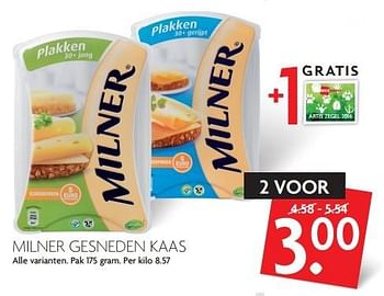 Aanbiedingen Milner gesneden kaas - Milner - Geldig van 27/03/2016 tot 02/04/2016 bij Deka Markt