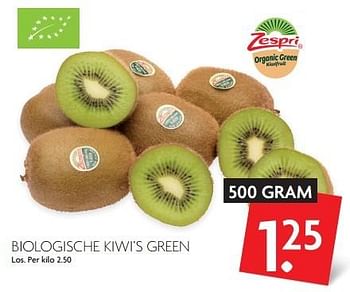 Aanbiedingen Biologische kiwi`s green - Zespri - Geldig van 27/03/2016 tot 02/04/2016 bij Deka Markt
