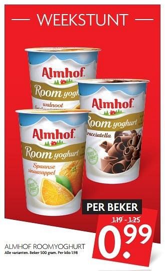 Aanbiedingen Almhof roomyoghurt - Almhof - Geldig van 27/03/2016 tot 02/04/2016 bij Deka Markt