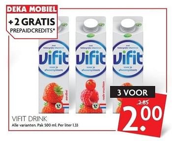 Aanbiedingen Vifit drink - Vifit - Geldig van 27/03/2016 tot 02/04/2016 bij Deka Markt