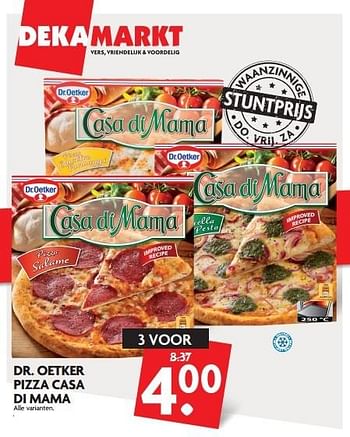Aanbiedingen Dr. oetker pizza casa di mama - Dr. Oetker - Geldig van 27/03/2016 tot 02/04/2016 bij Deka Markt