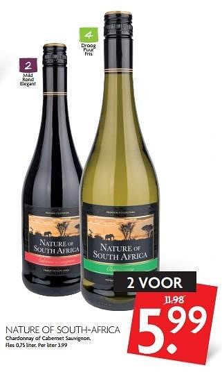 Aanbiedingen Nature of south-africa - Rode wijnen - Geldig van 27/03/2016 tot 02/04/2016 bij Deka Markt