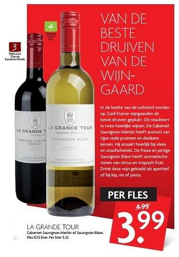 Aanbiedingen La grande tour - Rode wijnen - Geldig van 27/03/2016 tot 02/04/2016 bij Deka Markt