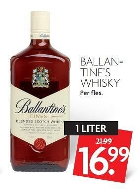 Aanbiedingen Ballantine`s whisky - Ballantine's - Geldig van 27/03/2016 tot 02/04/2016 bij Deka Markt