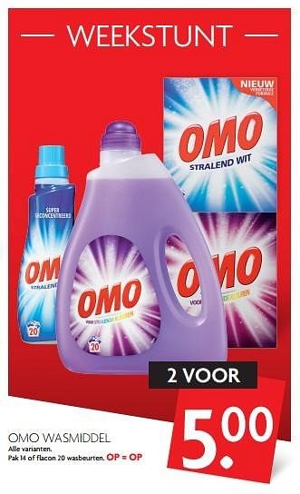 Aanbiedingen Omo wasmiddel - Omo - Geldig van 27/03/2016 tot 02/04/2016 bij Deka Markt